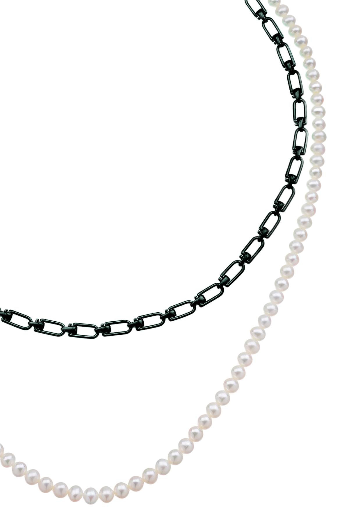 EERA 'reine' double necklace with pearls