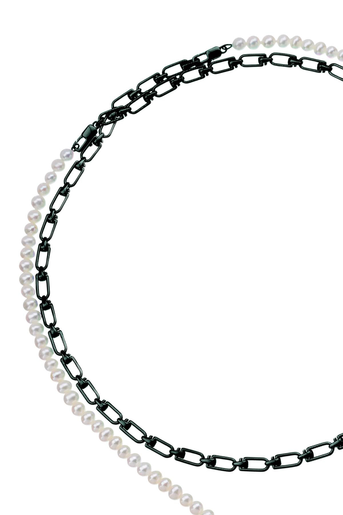 EERA 'reine' double necklace with pearls