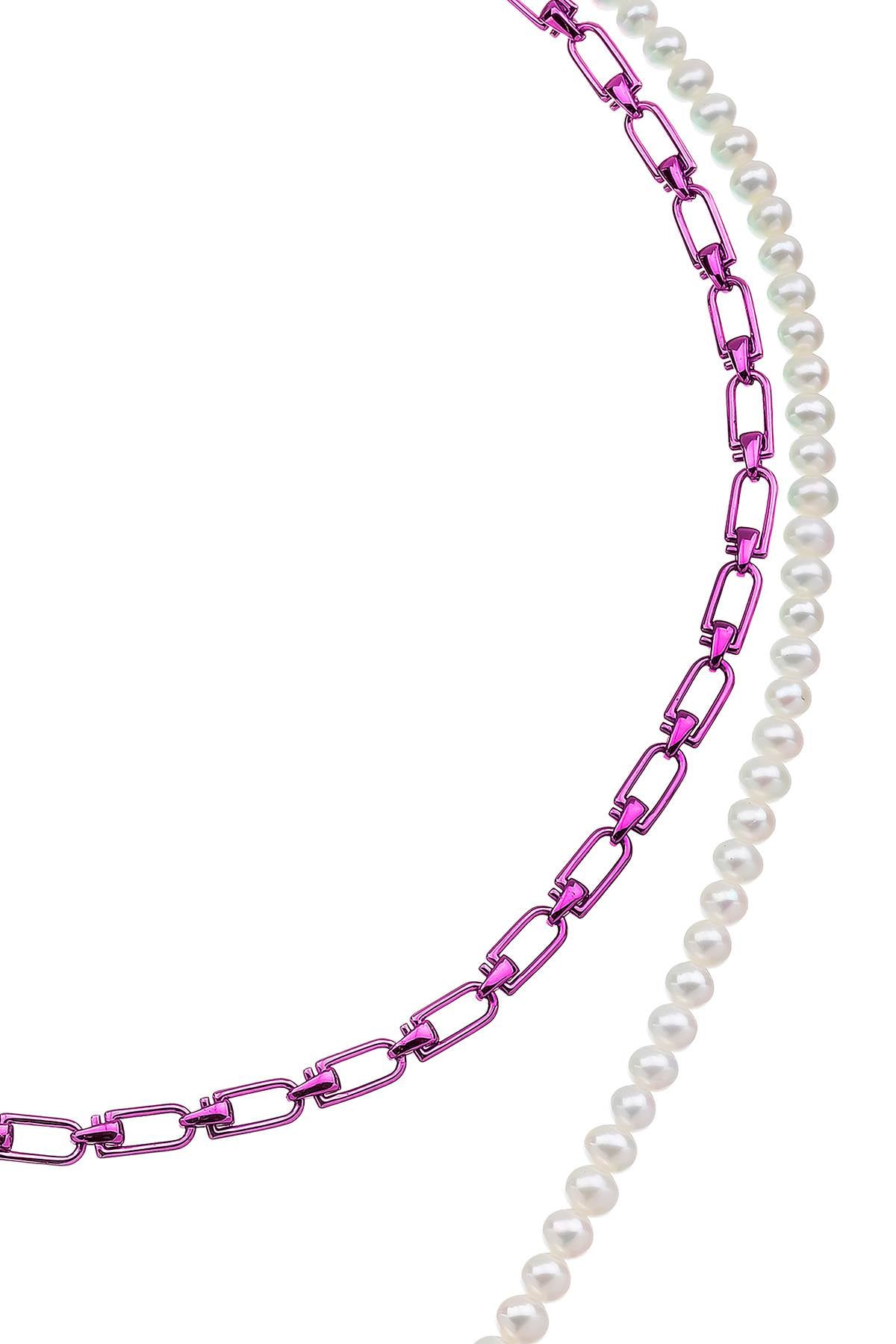 EERA 'reine' double necklace with pearls