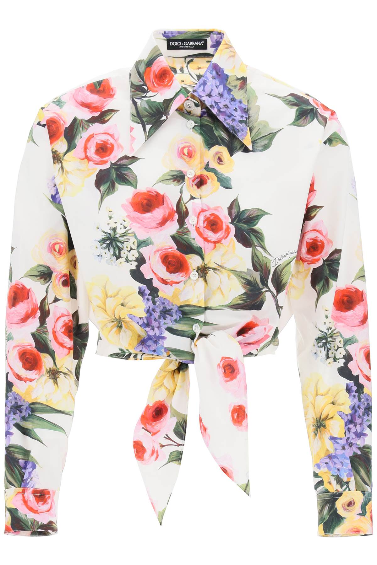 Dolce & Gabbana rose garden cropped shirt