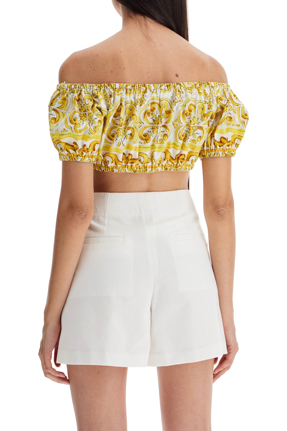 Dolce & Gabbana maiolica print poplin crop