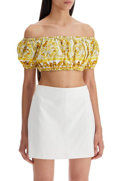 Dolce & Gabbana maiolica print poplin crop