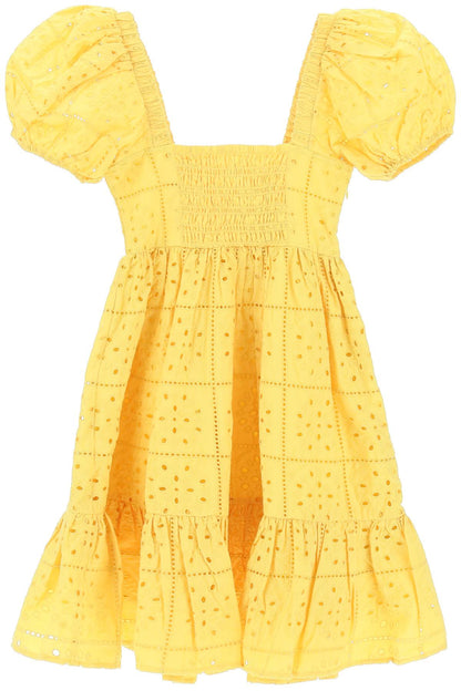 Ganni broderie mini dress