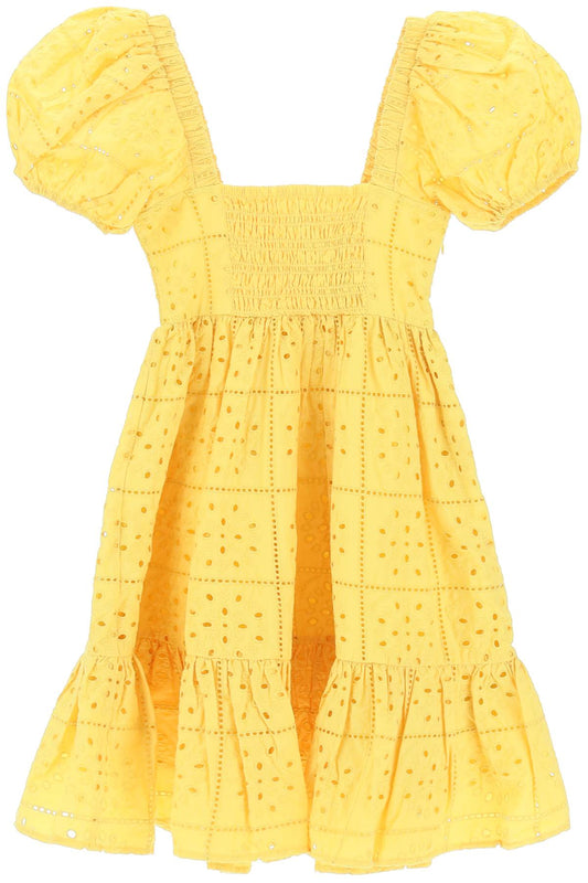 Ganni broderie mini dress