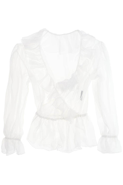 Dolce & Gabbana silk chiffon blouse with ruffles.