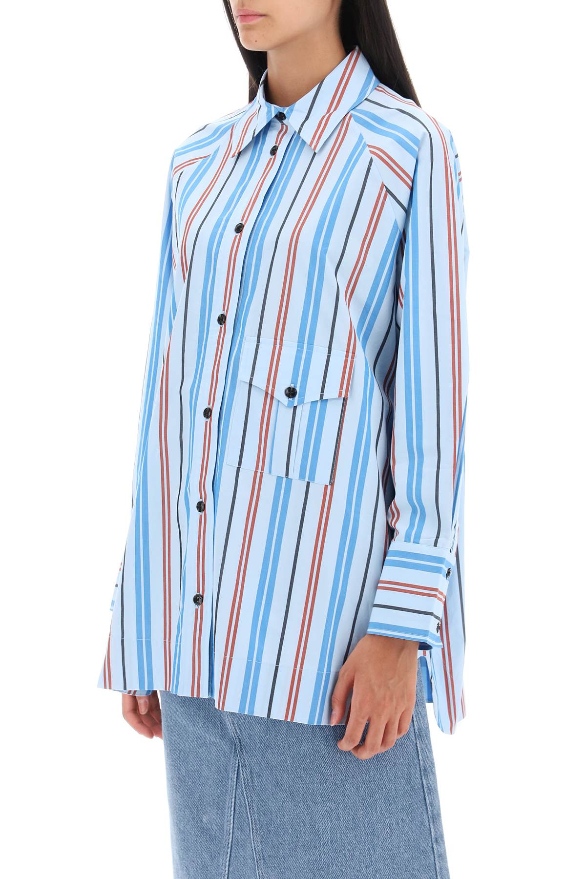 Ganni oversized striped shirt