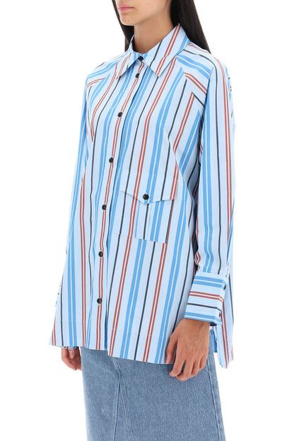 Ganni oversized striped shirt