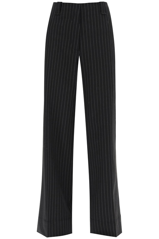 Ganni pinstriped wide leg pants