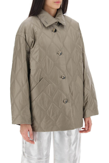 Ganni quilted oversized coat