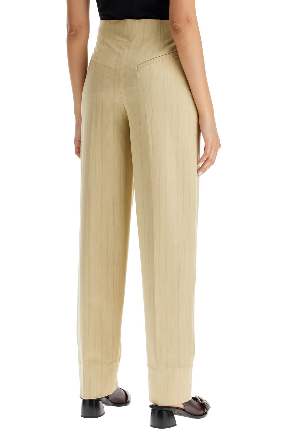 Ganni striped tapered trousers