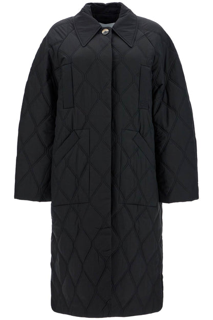 Ganni long quilted padded coat