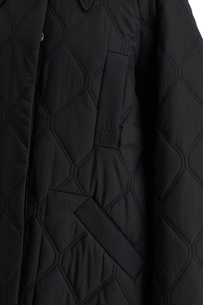 Ganni long quilted padded coat