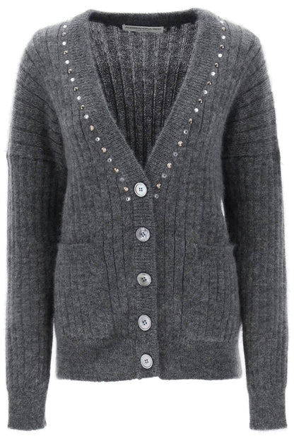 Alessandra Rich cardigan with studs and crystals