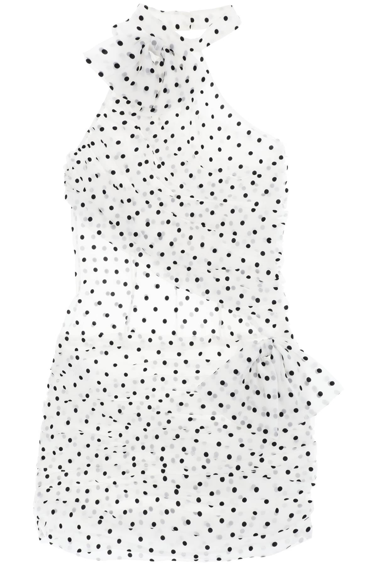 Alessandra Rich one-shoulder mini dress in polka