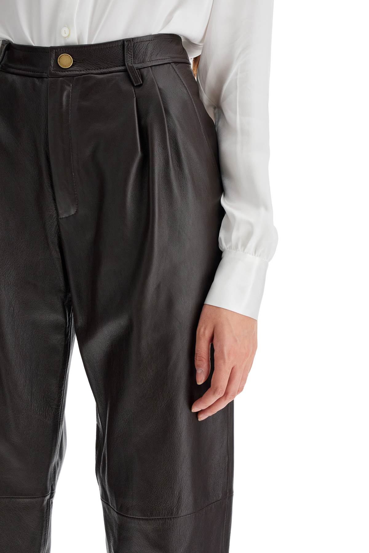 Alessandra Rich leather carrot-shaped pants