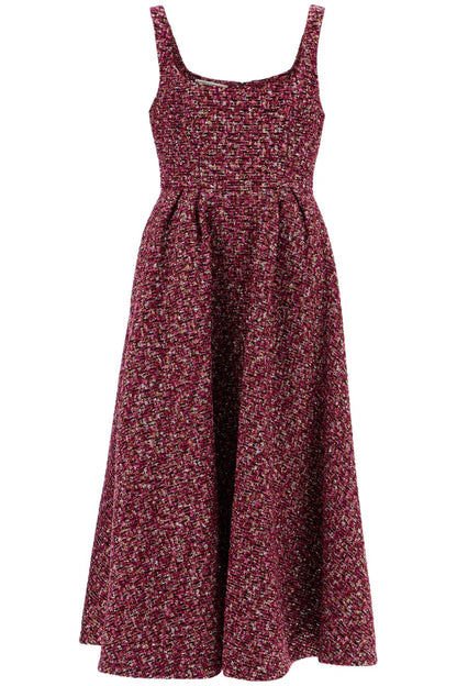 Alessandra Rich midi dress in tweed with sequ