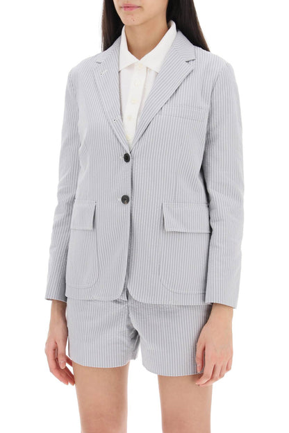 Thom Browne seersucker single-breasted jacket