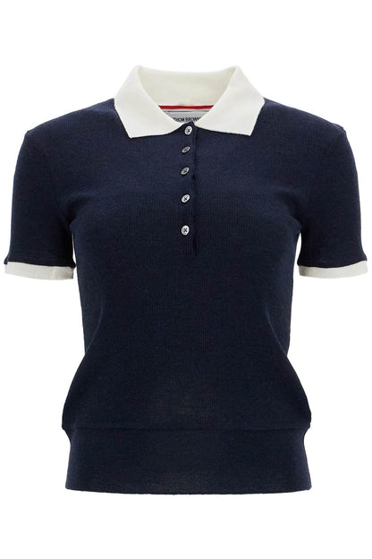 Thom Browne short-sleeved wool polo shirt