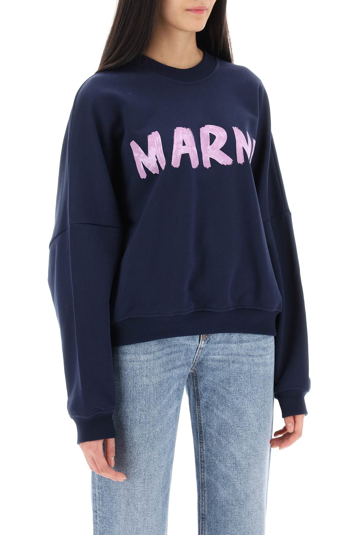 Marni logo print boxy sweatshirt