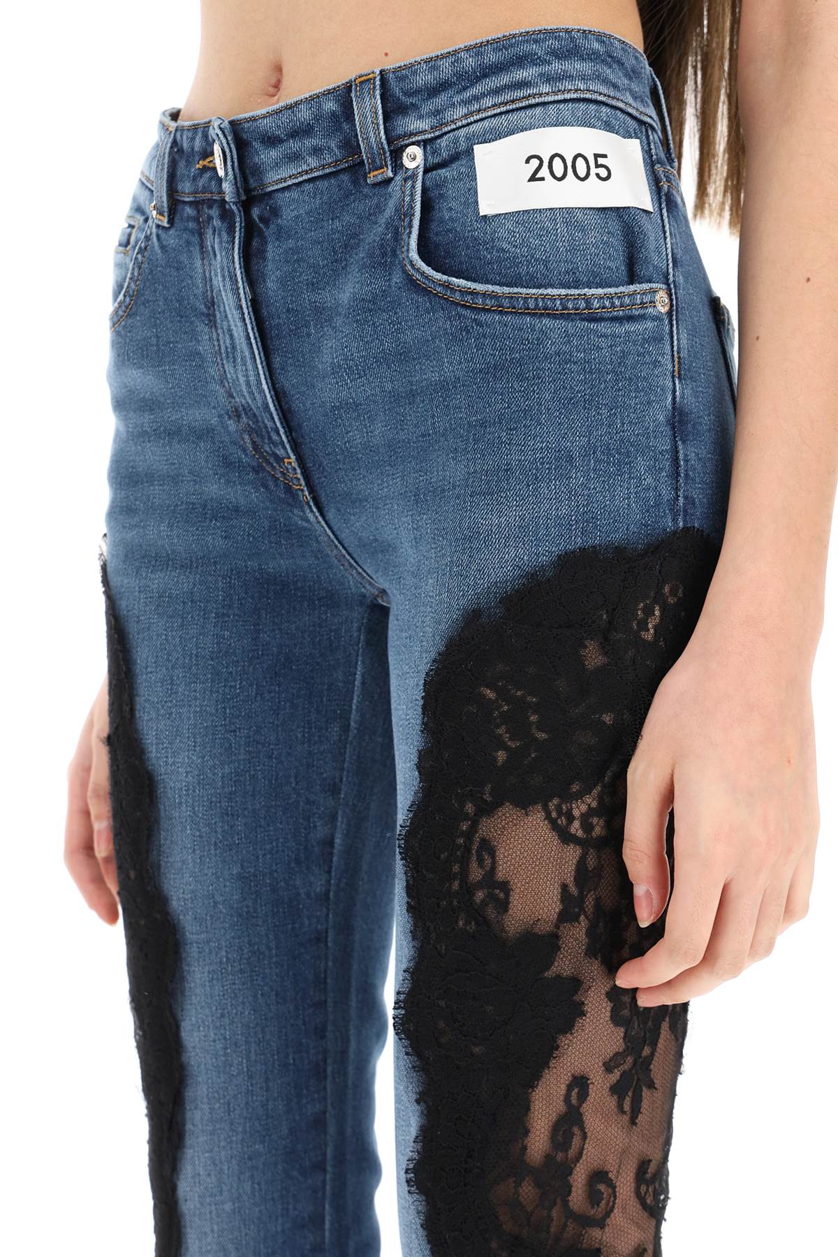 Dolce & Gabbana slim fit jeans with lace inserts