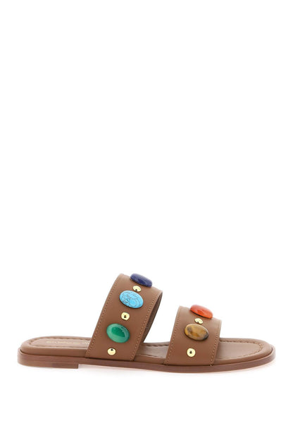 Gianvito Rossi "slides with natural stone embell