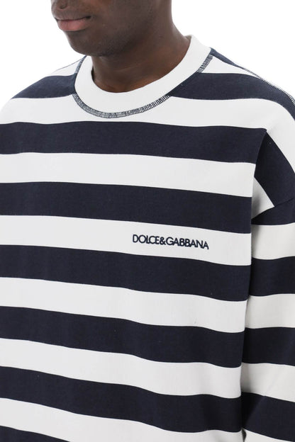 Dolce & Gabbana striped sweatshirt with embroidered logo