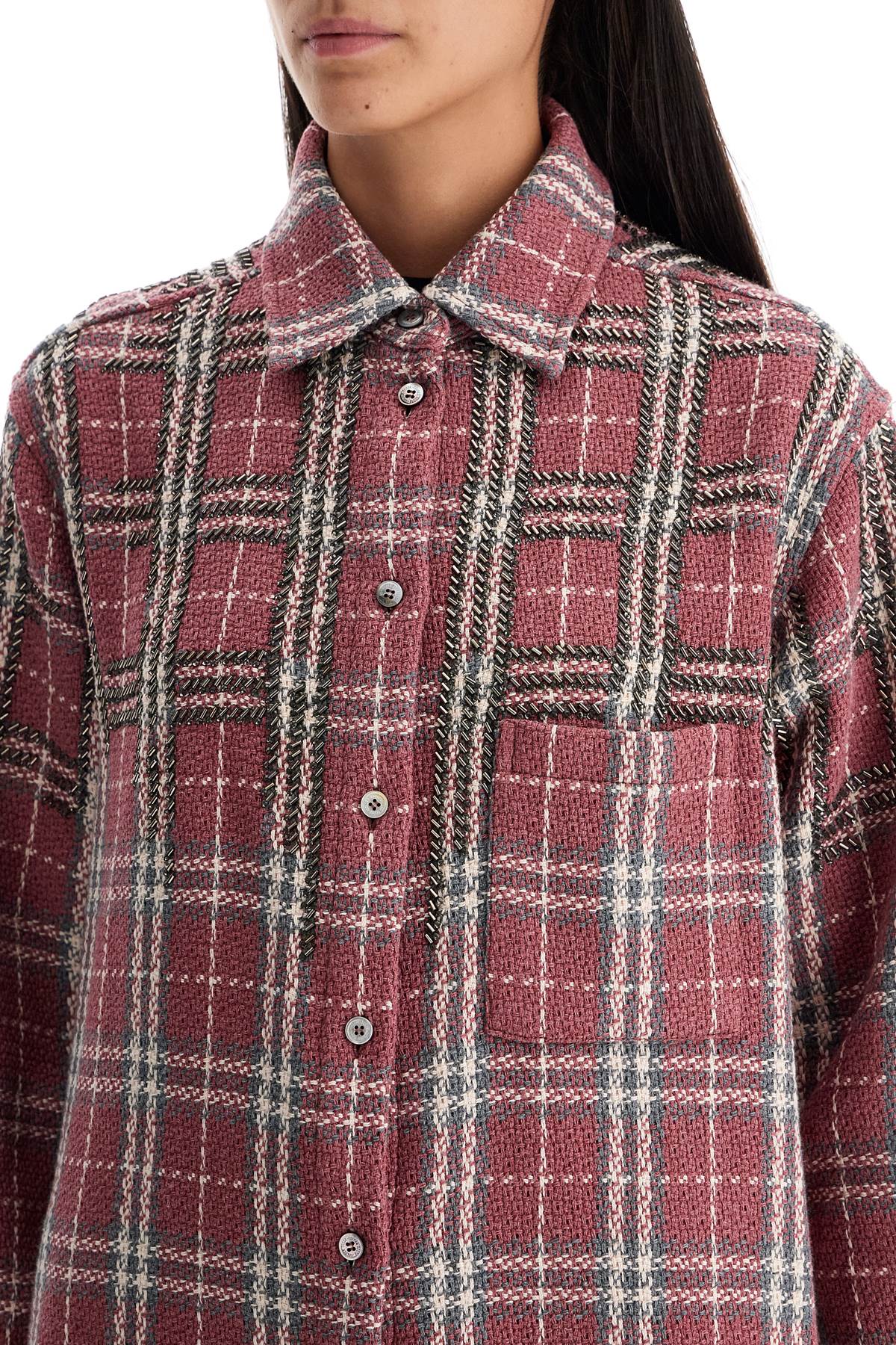 Golden Goose tweed overshirt with applique