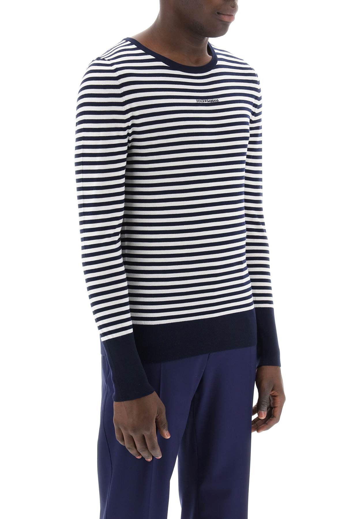 Dolce & Gabbana lightweight striped wool pullover sweater