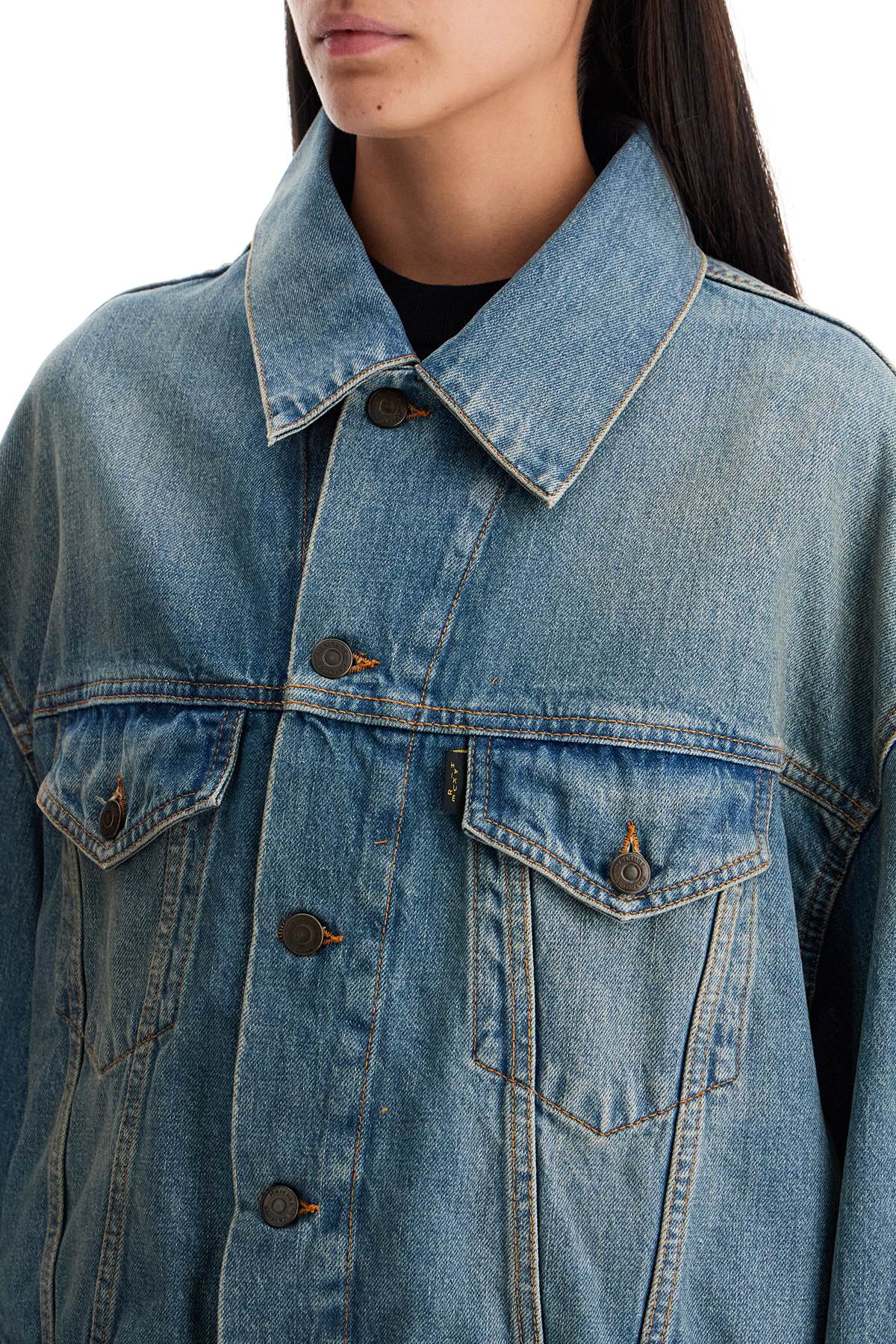 Haikure denim boxy jacket with spencer