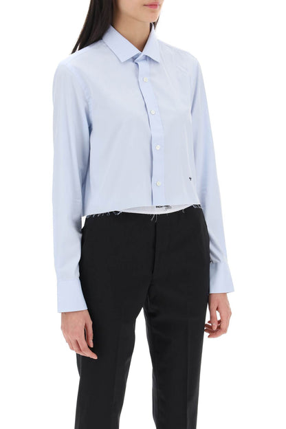 Homme Girls cotton twill cropped shirt