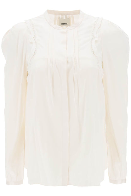 Isabel Marant 'joanea' satin blouse with cutwork embroideries