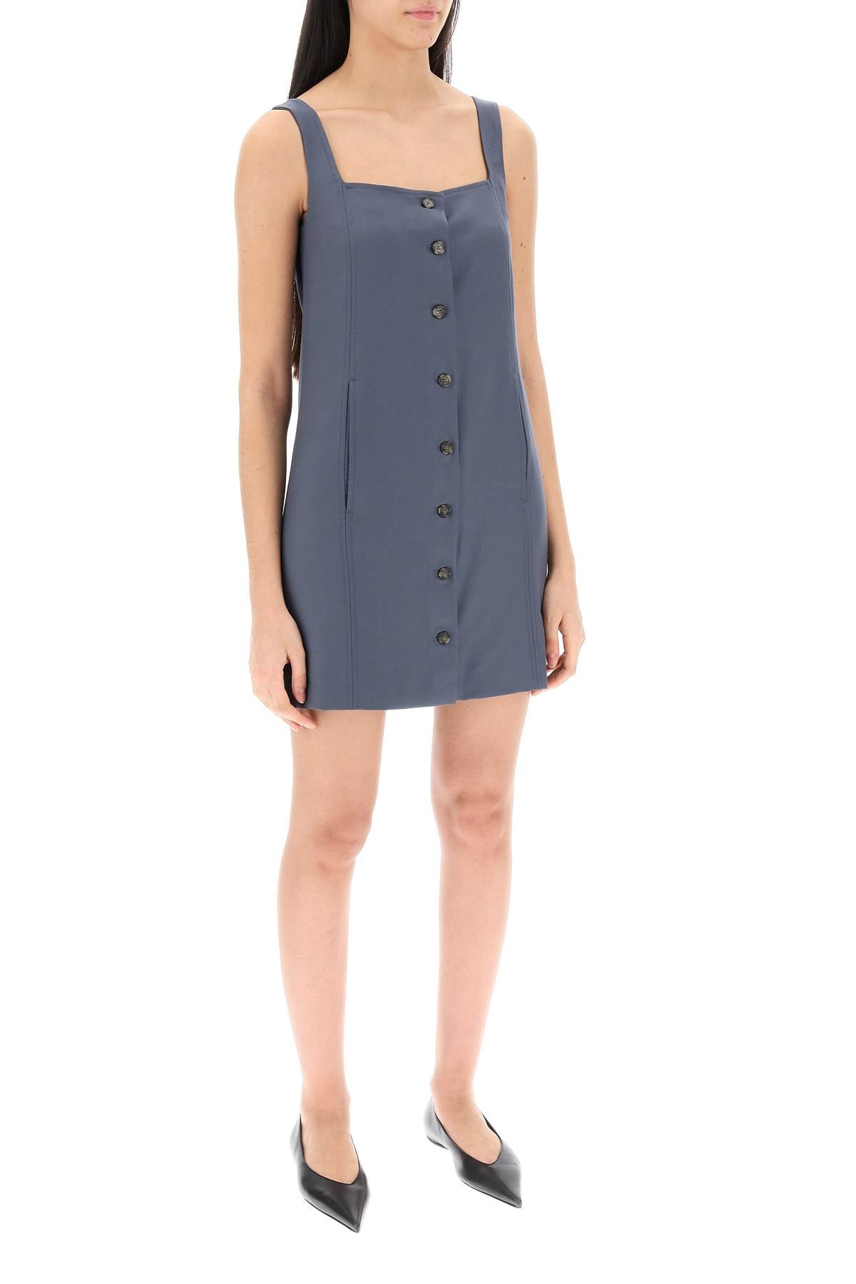 Loulou Studio buttoned pinafore dress