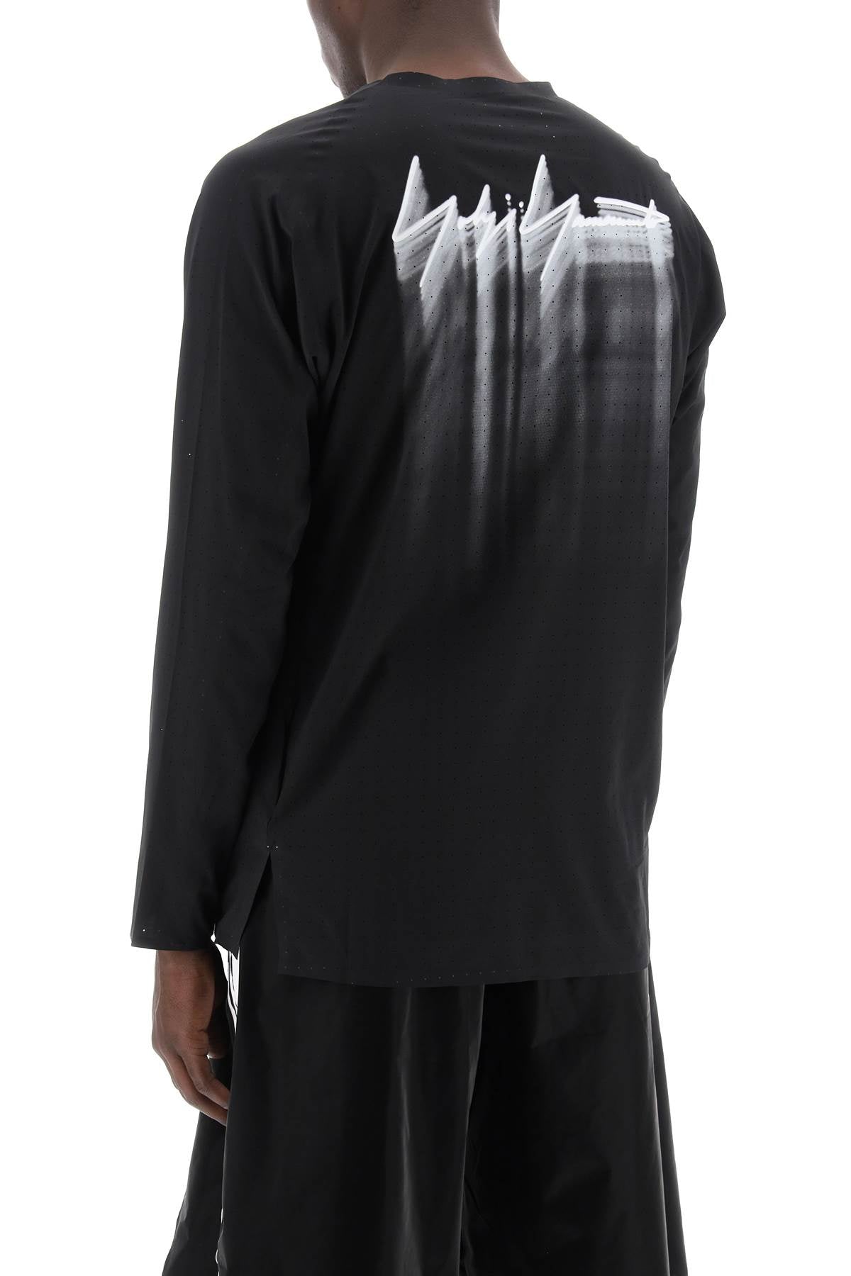 Y-3 long-sleeved perforated jersey t