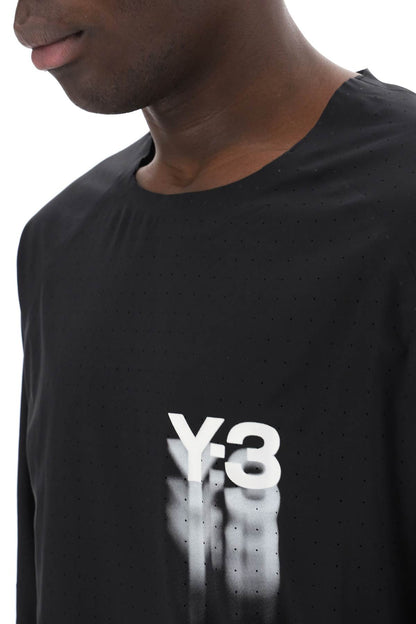 Y-3 long-sleeved perforated jersey t