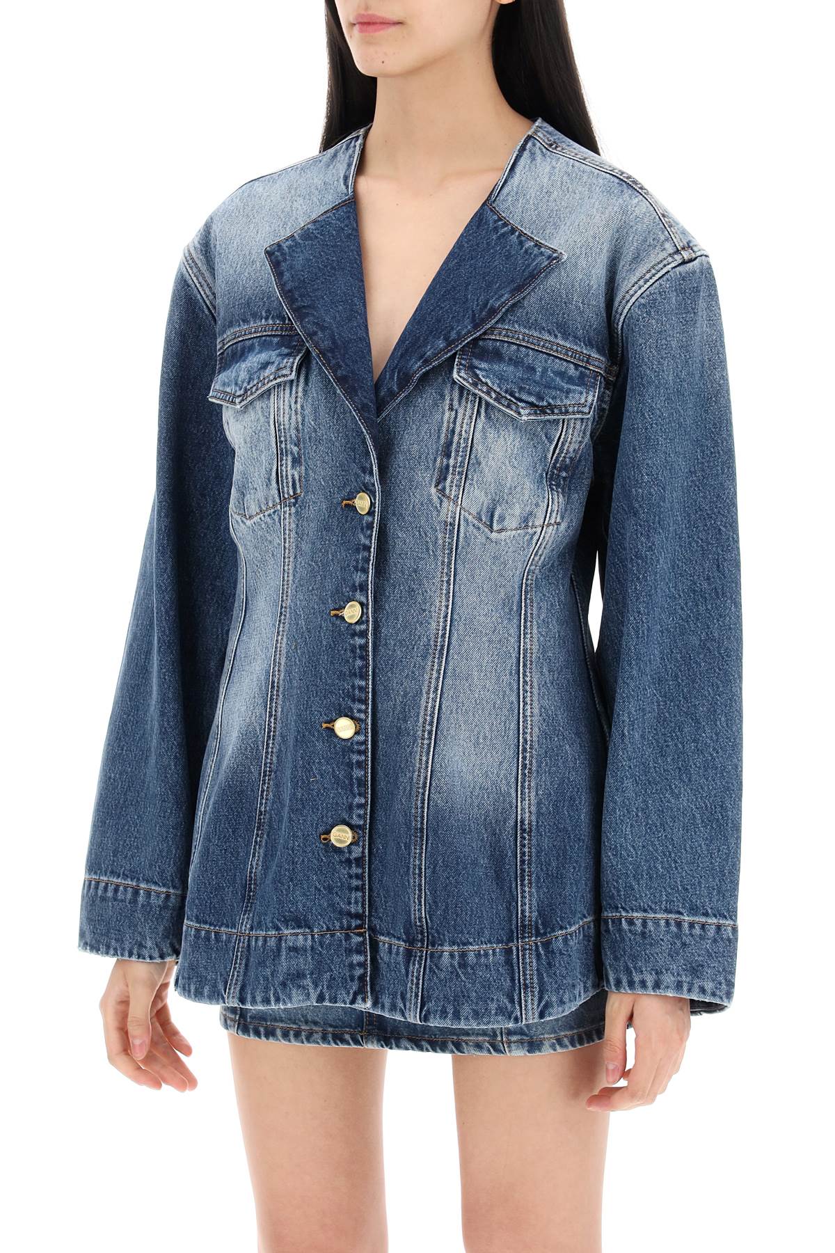 Ganni "denim blazer with sparkle