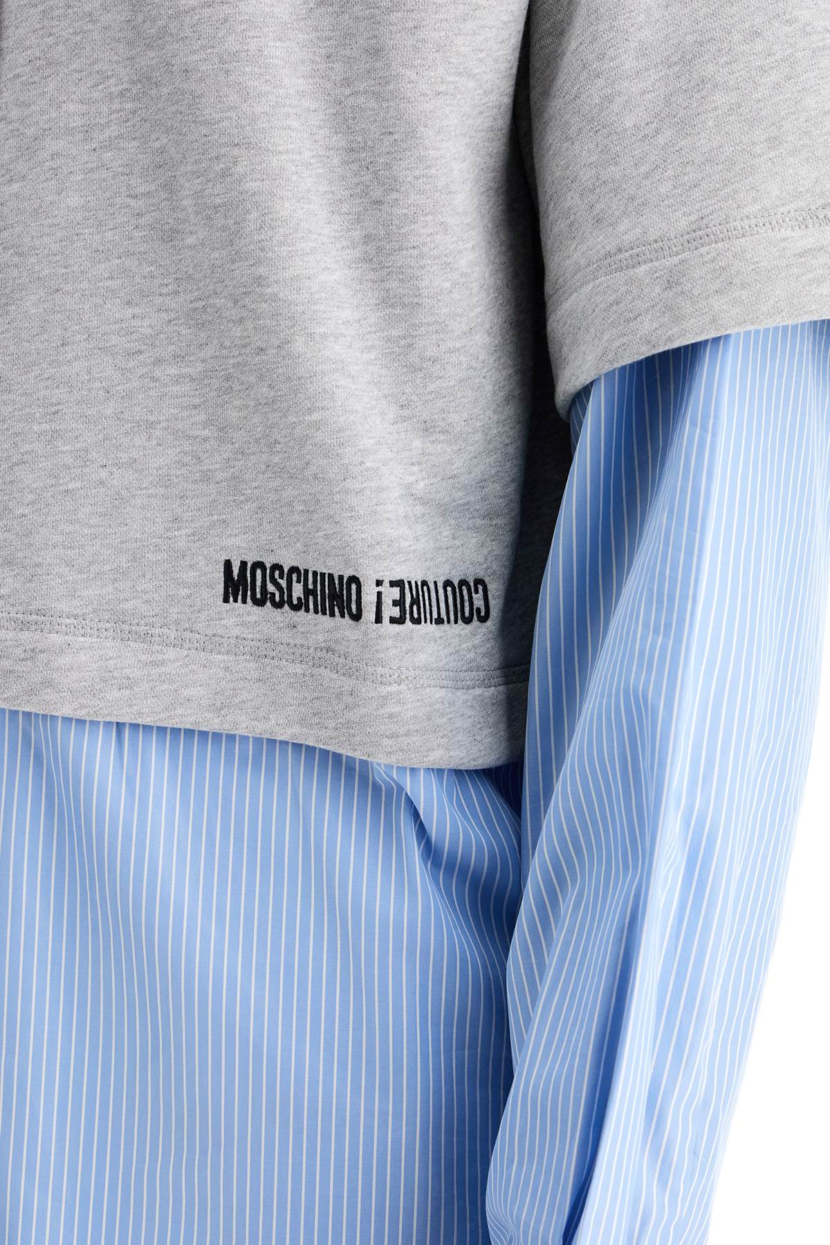 Moschino hybrid sweatshirt with shirt bottom