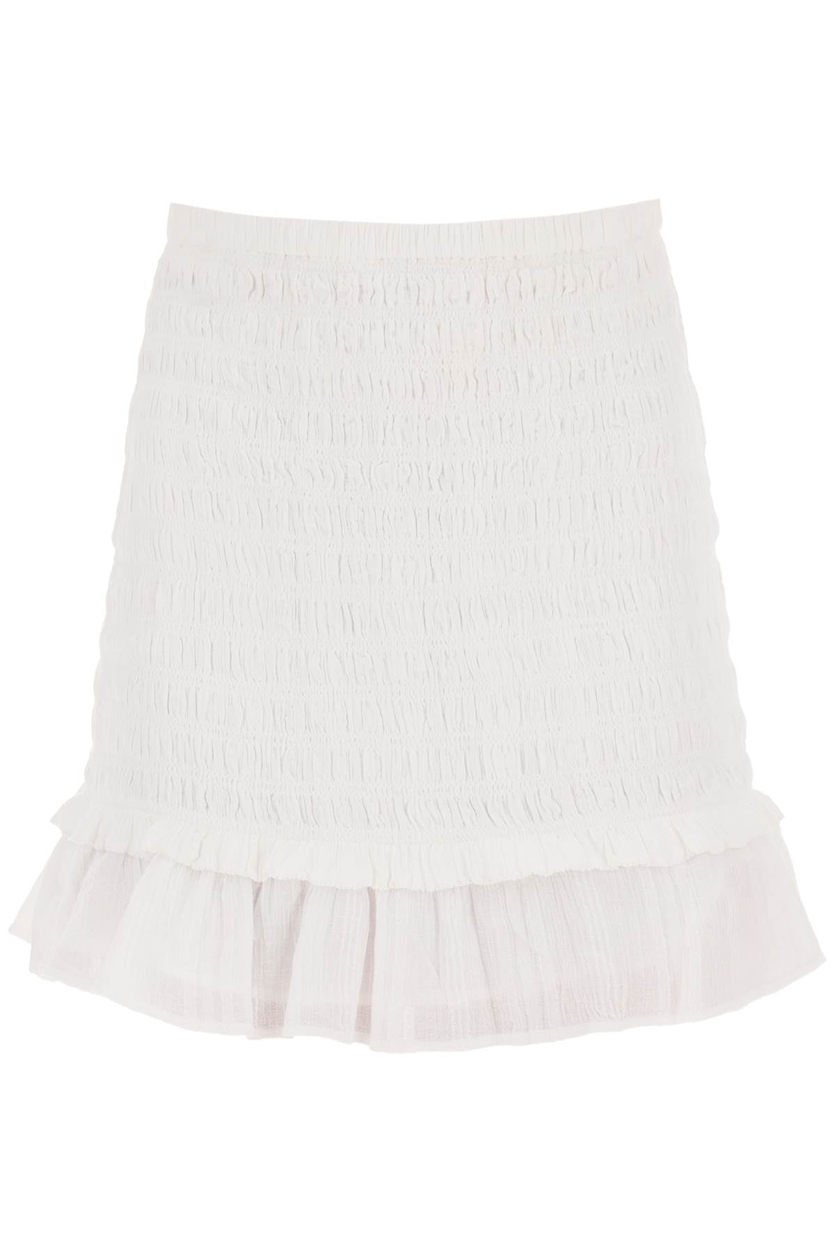 Isabel Marant Etoile smocked cotton dorela mini skirt