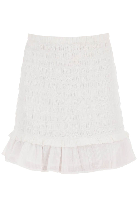 Isabel Marant Etoile smocked cotton dorela mini skirt