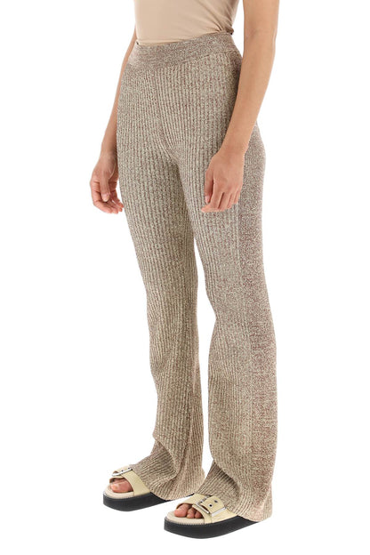 Ganni melange rib knit pants