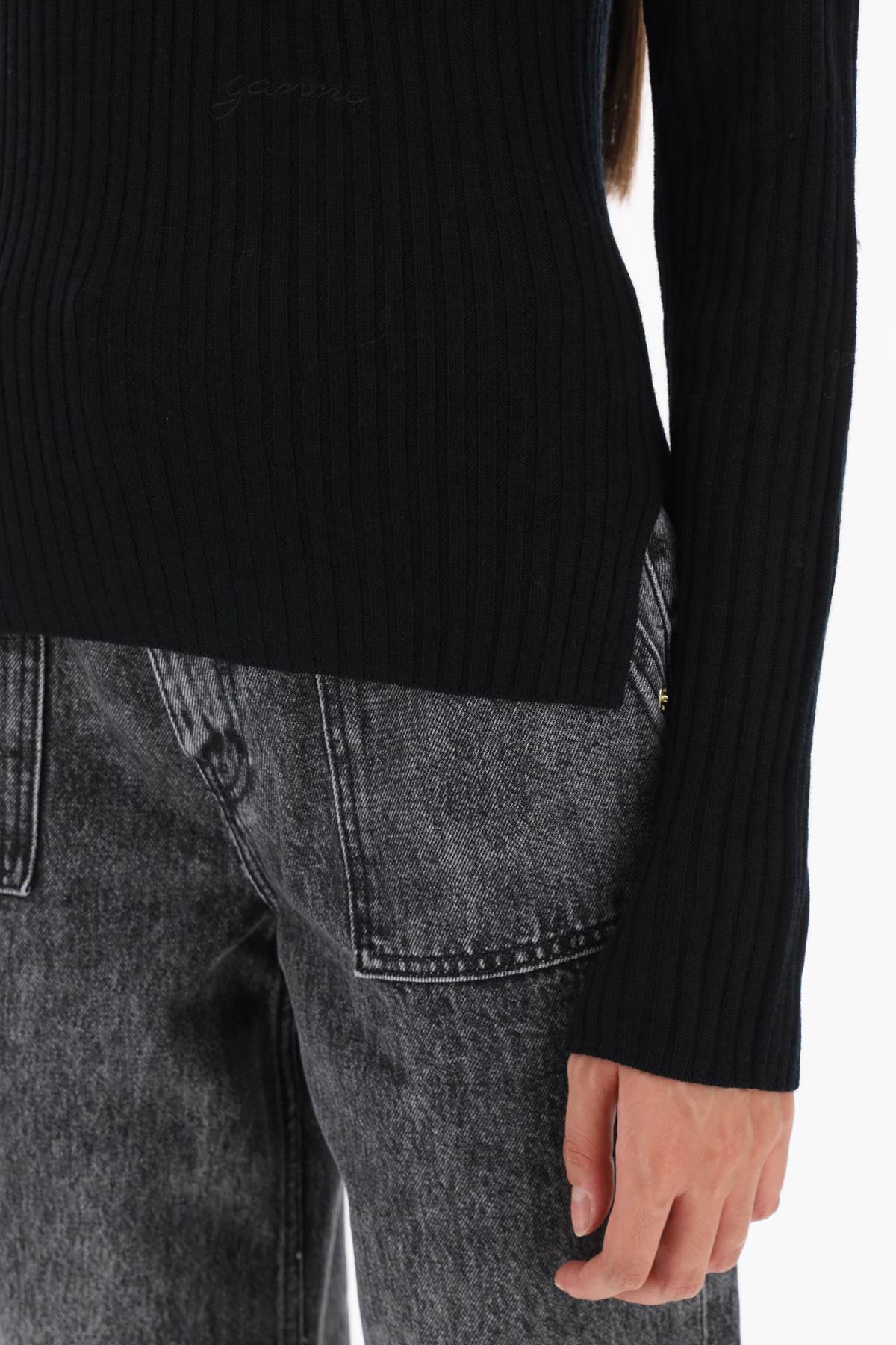 Ganni turtleneck sweater with back cut out