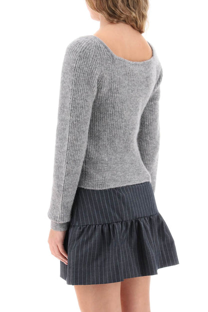 Ganni sweater with sweetheart neckline