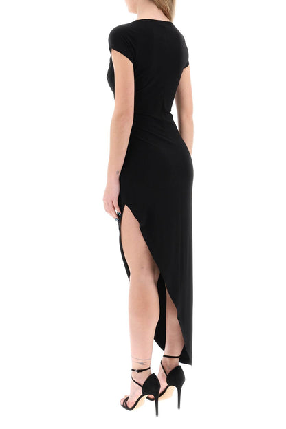 Norma Kamali midi dress with side ruch