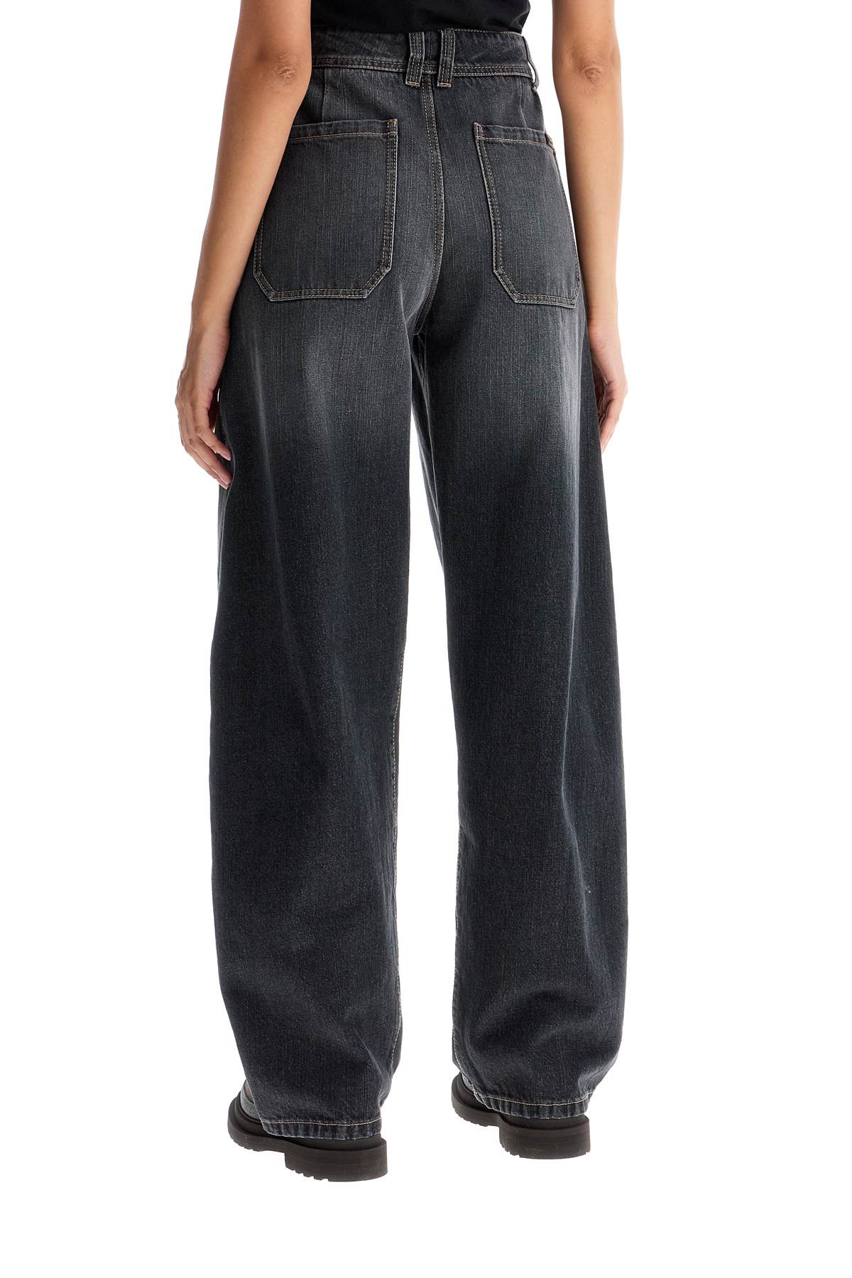 Brunello Cucinelli curved leg jeans for a