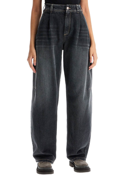 Brunello Cucinelli curved leg jeans for a