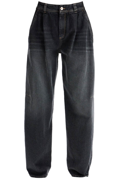 Brunello Cucinelli curved leg jeans for a