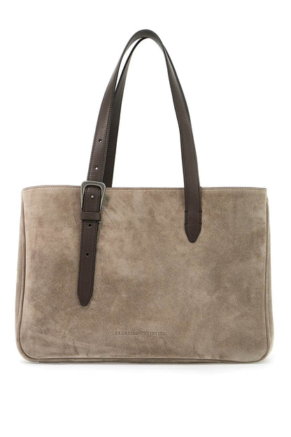 Brunello Cucinelli suede shoulder bag with seven