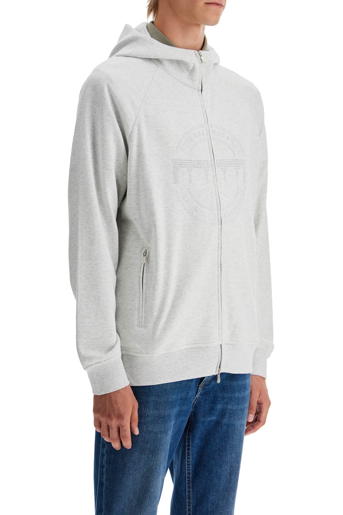 Brunello Cucinelli cotton techno hoodie with hood.