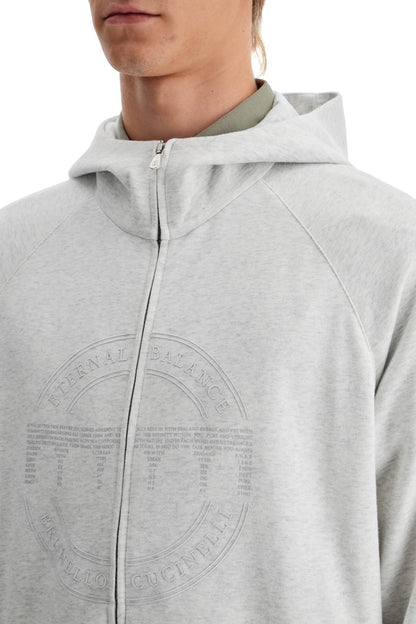 Brunello Cucinelli cotton techno hoodie with hood.