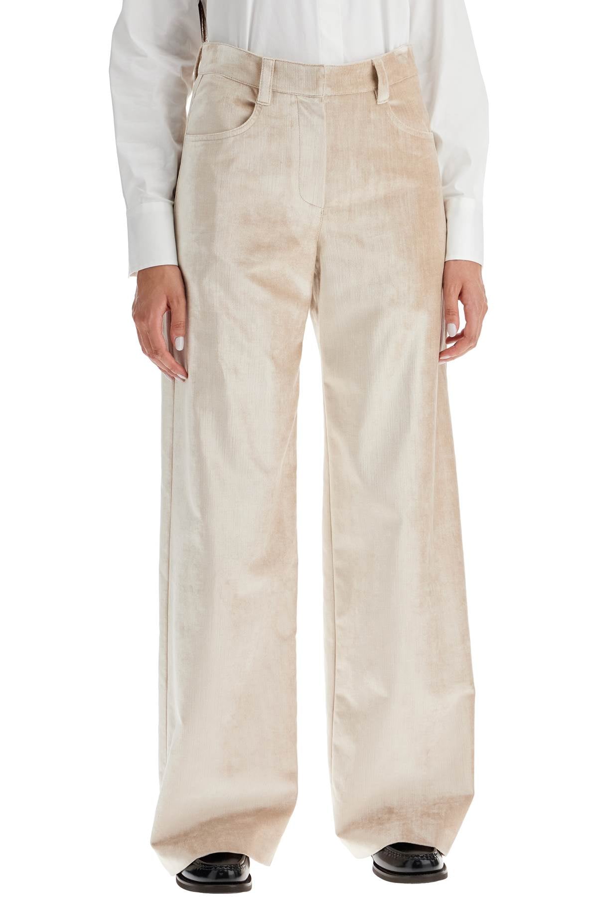 Brunello Cucinelli velvet pants for a stylish look.