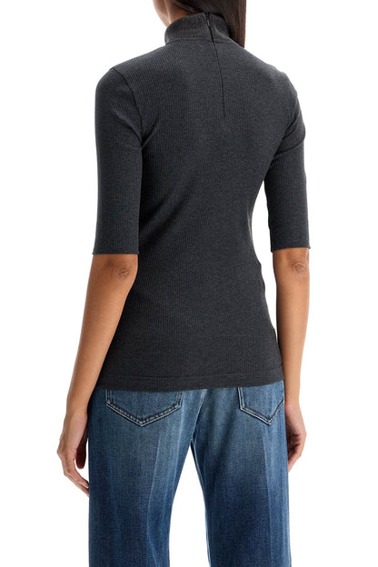 Brunello Cucinelli t-shirt with precious ribbed